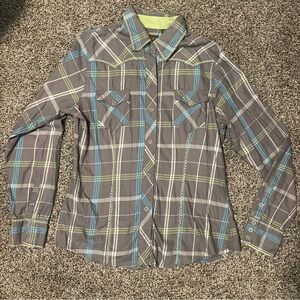 Roper Gray and Green Plaid Shirt